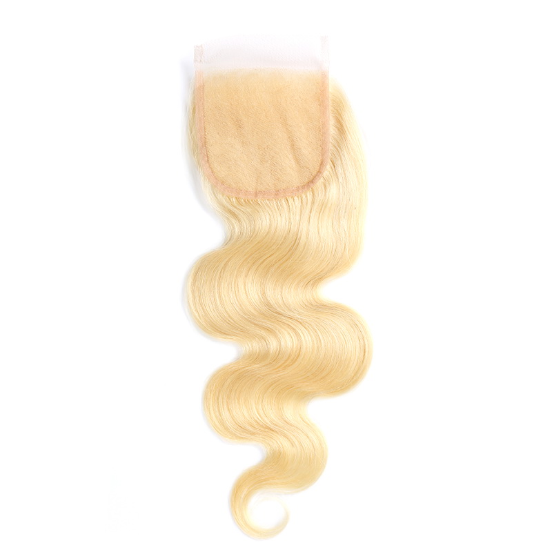 Uglam 4X4/5X5/6X6 Swiss Lace Closure Blonde #613 Color Body Wave